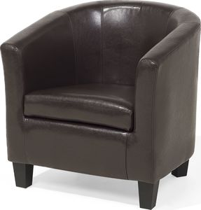 Beliani Fotel ekoskóra brązowy BORWICK 3