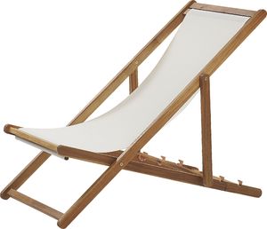 Beliani Leżak ogrodowy jasne drewno akacjowe Anzio 2
