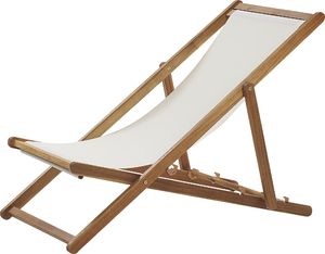 Beliani Leżak ogrodowy jasne drewno akacjowe Anzio 3