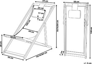 Beliani Leżak ogrodowy jasne drewno akacjowe z szarym AVELLINO 8