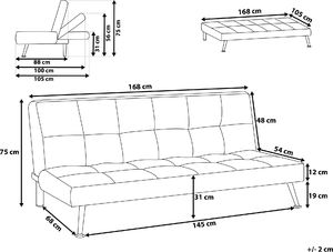 Beliani Sofa rozkładana beżowa HASLE 7