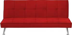 Beliani Sofa rozkładana czerwona HASLE 1