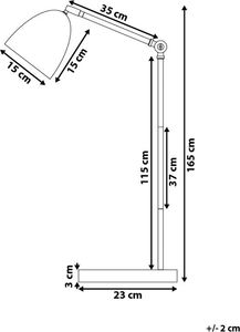 Lampa podłogowa Beliani Lampa podłogowa regulowana metalowa biała CHANZA 8