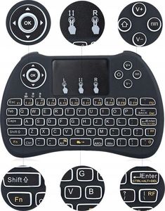 Klawiatura Frahs Smart TV H9 LED Bezprzewodowa Czarna DE (5903457000133) 4