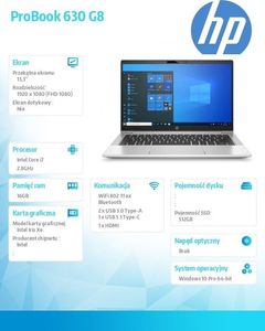Laptop HP ProBook 630 G8 (250D9EA) 5