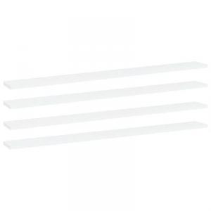 vidaXL Półki na książki, 4 szt., białe, 100x10x1,5 cm, płyta wiórowa 1