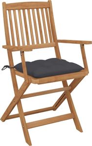 vidaXL Składane krzesła ogrodowe z poduszkami 4 szt. drewno akacjowe (3064632) 2