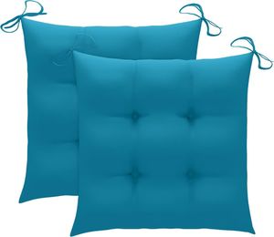 vidaXL Krzesła ogrodowe z jasnoniebieskimi poduszkami 2 szt. tekowe (3062479) 6