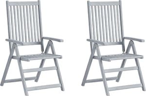 vidaXL Rozkładane krzesła ogrodowe z poduszkami 2 szt. lita akacja (3064702) 2