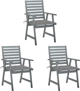 vidaXL Krzesła ogrodowe z poduszkami 3 szt. lite drewno akacjowe (3064429) 1
