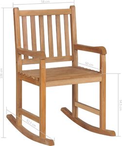 vidaXL Fotel bujany z czerwoną poduszką, lite drewno tekowe 8