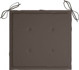 vidaXL Fotel bujany z poduszką w kolorze taupe, lite drewno tekowe 6