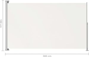 vidaXL Zwijana markiza boczna na taras, 180x300 cm, kremowa 7