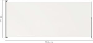 vidaXL Zwijana markiza boczna na taras, 180x500 cm, kremowa 7