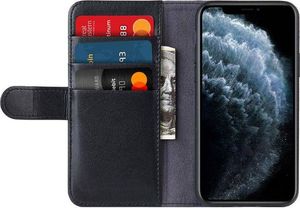 Crong Crong Premium Booklet Wallet - Skórzane etui iPhone 11 Pro Max z kieszeniami + funkcja podstawki (czarny) 5
