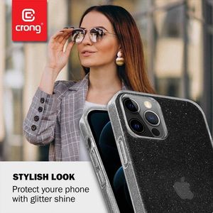 Crong Crong Glitter Case - Etui iPhone 12 Pro Max (przezroczysty/srebrny) 3
