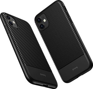Crong Crong Prestige Carbon Cover - Zestaw etuii iPhone 11 (czarny) + szkło hybrydowe 9H 4