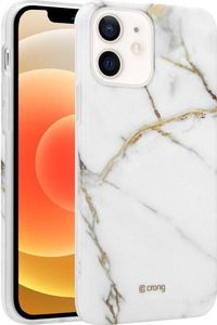 Crong Crong Marble Case - Etui iPhone 12 Mini (biały) 2