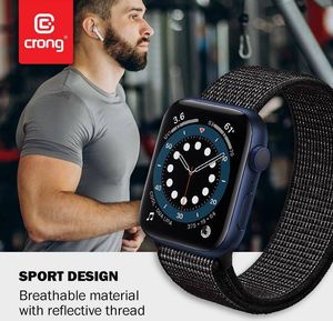 Crong Crong Reflex - Pasek sportowy do Apple Watch 42/44 mm (czarny) 5