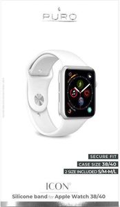 Puro PURO ICON - Elastyczny pasek sportowy do Apple Watch 38 / 40 mm (S/M & M/L) (biały) 5