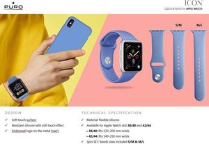 Puro PURO ICON - Elastyczny pasek sportowy do Apple Watch 42 / 44 mm (S/M & M/L) (Avio) 6