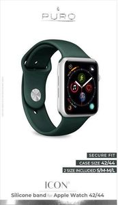 Puro PURO ICON - Elastyczny pasek sportowy do Apple Watch 42 / 44 mm (S/M & M/L) (ciemnozielony) 5