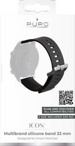 Puro PURO ICON Multibrand Wristband Uniwersalny pasek smartwatch 22 mm (S/M & M/L) (czarny) 2