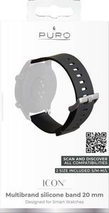 Puro PURO ICON Multibrand Wristband Uniwersalny pasek smartwatch 20 mm (S/M & M/L) (czarny) 2
