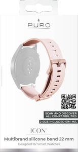 Puro PURO ICON Multibrand Wristband Uniwersalny pasek smartwatch 22 mm (S/M & M/L) (piaskowy róż) 2