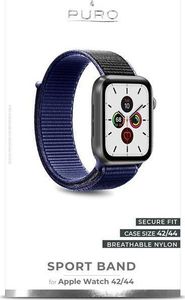 Puro PURO Nylon - Pasek do Apple Watch 42 / 44 mm (Granatowy/Czarny) 4