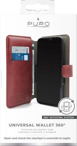 Puro PURO Universal Wallet 360 - Uniwersalne etui obrotowe z kieszeniami na karty, rozmiar XL (czerwony) 6