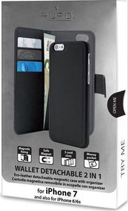 Puro PURO Wallet Detachable - Etui 2w1 iPhone SE 2020 / 8 / 7 / 6s (czarny) 9