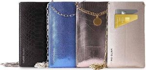 Puro PURO GLAM Chain - Etui uniwersalne do smartfonów z 2 kieszeniami na karty w/gold chain XL (niebieski) 2