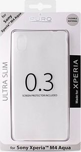 Puro PURO Ultra Slim "0.3" Cover MFX - Zestaw etui + folia na ekran Xperia M4 AQUA (półprzezroczysty) 5