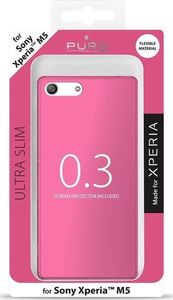 Puro PURO Ultra Slim "0.3" Cover - Zestaw etui + folia na ekran Xperia M5 (różowy) 4