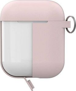 Puro PURO ICON Case with hook - Etui Apple AirPods 1 & 2 generacji z dodatkową osłonką i karabińczykiem (Rose + White Cap) 2