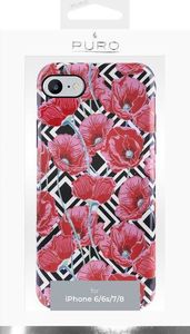 Puro PURO Glam Geo Flowers - Etui iPhone SE 2020 / 8 / 7 / 6s (Red Poppies) 2