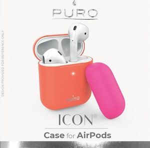 Puro PURO ICON Fluo Case - Etui do Airpods 1 & 2 gen z dodatkową osłonką (Fluo Orange + Fluo Fuchsia Cap) 5