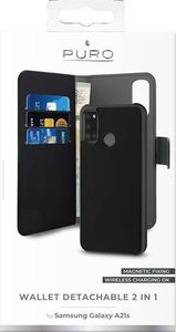 Puro PURO Wallet Detachable - Etui 2w1 Samsung Galaxy A21s (czarny) 4