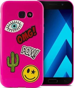 Puro PURO Patch Mania - Etui Samsung Galaxy A3 (2017) w zestawie 5 naklejek (różowy) 2