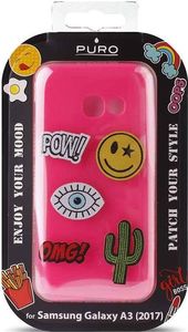 Puro PURO Patch Mania - Etui Samsung Galaxy A3 (2017) w zestawie 5 naklejek (różowy) 3