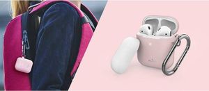 Puro PURO ICON Case with hook - Etui Apple AirPods 1 & 2 generacji z dodatkową osłonką i karabińczykiem (White + Dark Grey Cap) 4