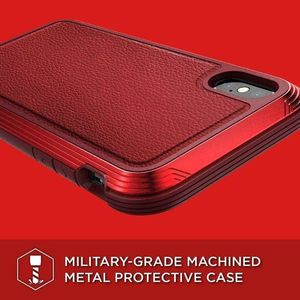 X-doria X-Doria Defense Lux - Etui aluminiowe iPhone Xs / X (Drop test 3m) (Red Leather) 8