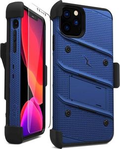 Zizo Zizo Bolt Cover - Pancerne etui iPhone 11 Pro ze szkłem 9H na ekran + podstawka & uchwyt do paska (Blue/Black) 2