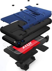 Zizo Zizo Bolt Cover - Pancerne etui iPhone 11 Pro ze szkłem 9H na ekran + podstawka & uchwyt do paska (Blue/Black) 3