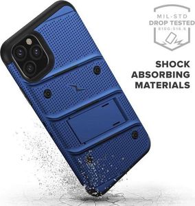 Zizo Zizo Bolt Cover - Pancerne etui iPhone 11 Pro ze szkłem 9H na ekran + podstawka & uchwyt do paska (Blue/Black) 5