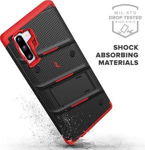Zizo Zizo Bolt Cover - Pancerne etui Samsung Galaxy Note 10 oraz podstawka & uchwyt do paska (Black/Red) 2