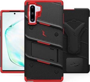 Zizo Zizo Bolt Cover - Pancerne etui Samsung Galaxy Note 10 oraz podstawka & uchwyt do paska (Black/Red) 5