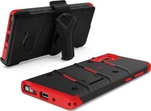 Zizo Zizo Bolt Cover - Pancerne etui Samsung Galaxy Note 10 oraz podstawka & uchwyt do paska (Black/Red) 7