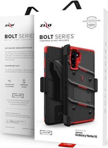 Zizo Zizo Bolt Cover - Pancerne etui Samsung Galaxy Note 10 oraz podstawka & uchwyt do paska (Black/Red) 8